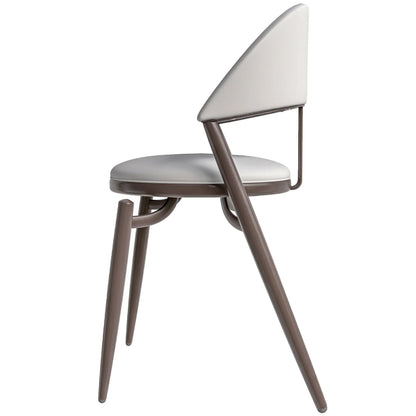 Venice Dining Chair Upholstered Leather in Iron With an Open Curved Back Design - Elax Furniture