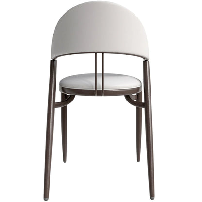 Venice Dining Chair Upholstered Leather in Iron With an Open Curved Back Design - Elax Furniture