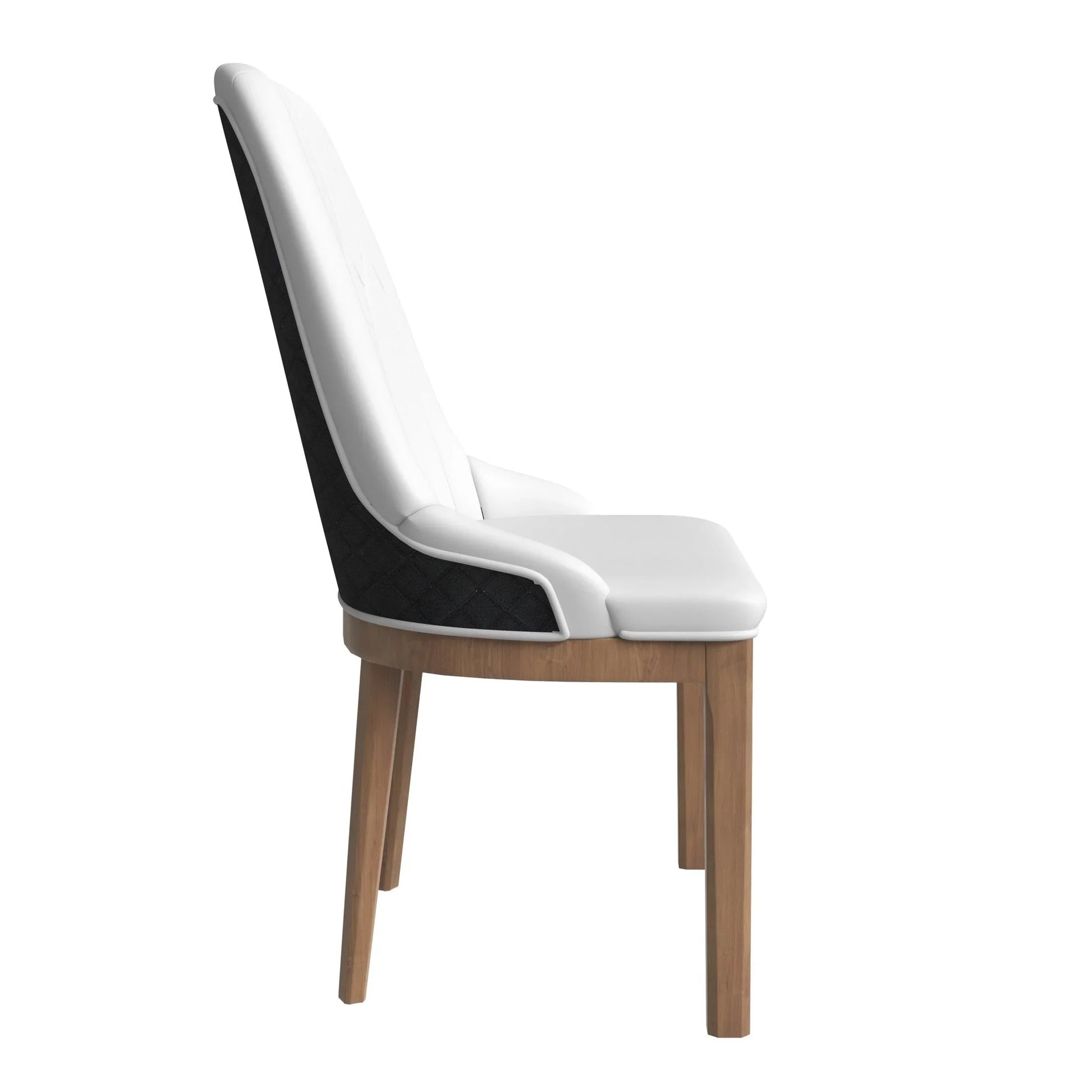 Verisma Dining Chair Upholstered in Leather with Diamond Stitching Back Design - Elax Furniture