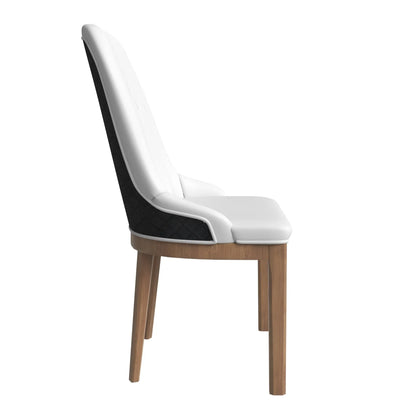 Verisma Dining Chair Upholstered in Leather with Diamond Stitching Back Design - Elax Furniture