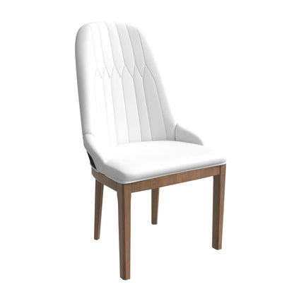 Verisma Dining Chair Upholstered in Leather with Diamond Stitching Back Design - Elax Furniture