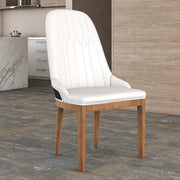 Verisma Dining Chair Upholstered in Leather with Diamond Stitching Back Design - Elax Furniture