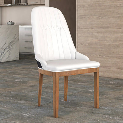 Verisma Dining Chair Upholstered in Leather with Diamond Stitching Back Design - Elax Furniture