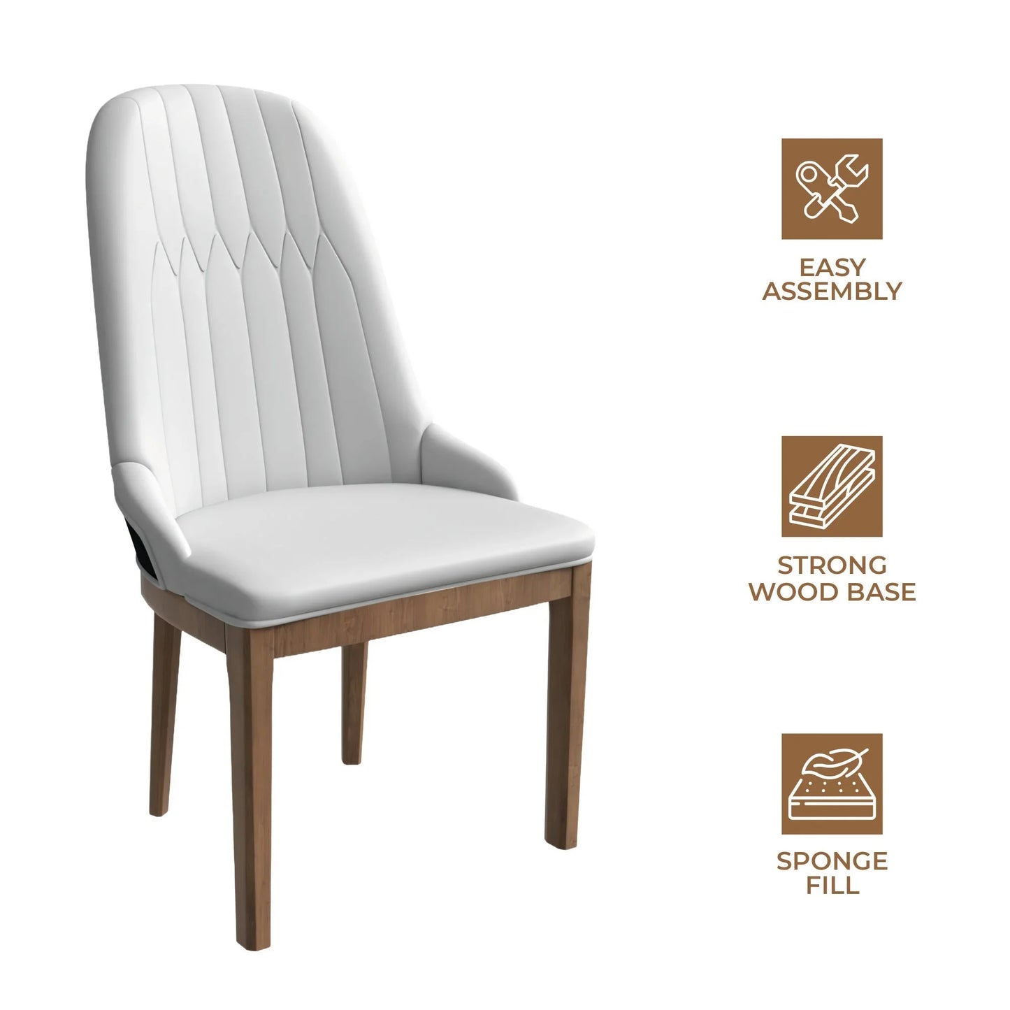 Verisma Dining Chair Upholstered in Leather with Diamond Stitching Back Design - Elax Furniture
