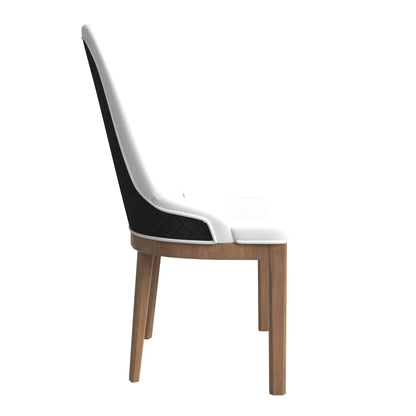 Verisma Dining Chair Upholstered in Leather with Diamond Stitching Back Design - Elax Furniture