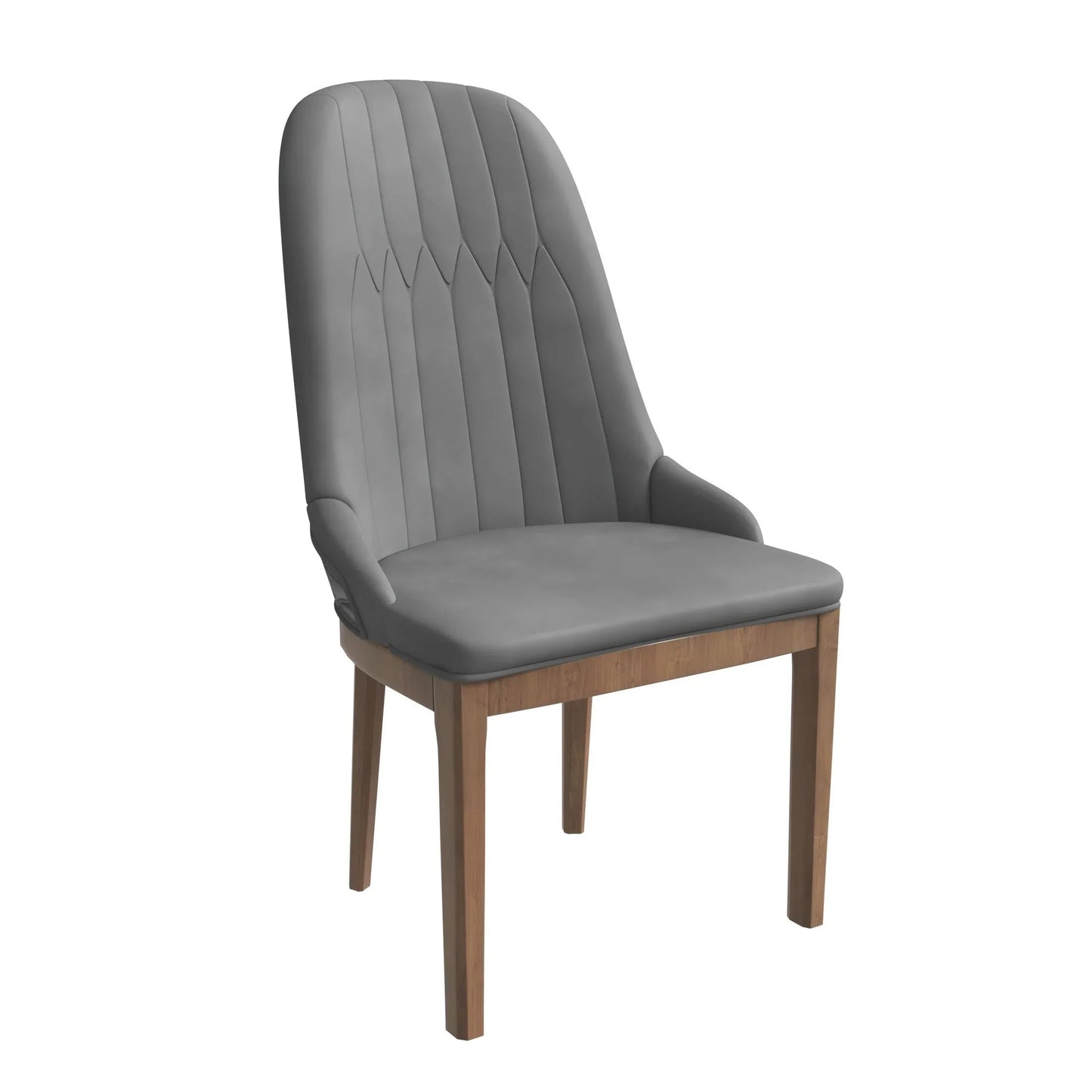 Verisma Dining Chair Upholstered in Leather with Diamond Stitching Back Design - Elax Furniture