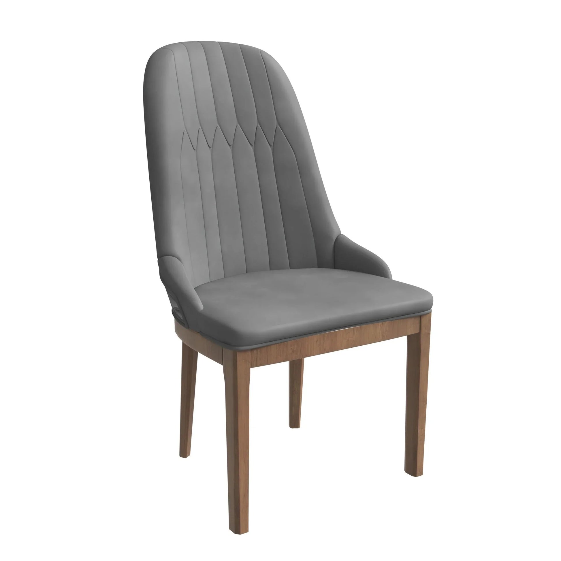 Verisma Dining Chair Upholstered in Leather with Diamond Stitching Back Design - Elax Furniture