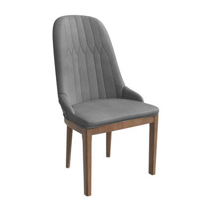 Verisma Dining Chair Upholstered in Leather with Diamond Stitching Back Design - Elax Furniture