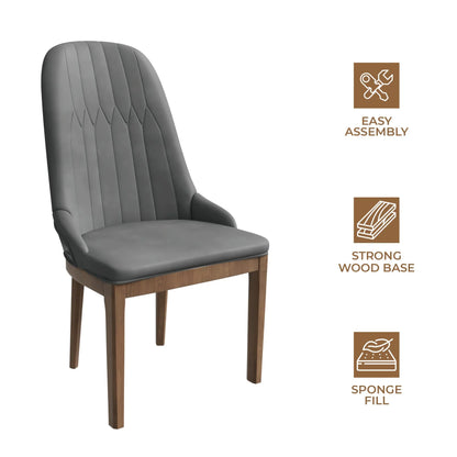 Verisma Dining Chair Upholstered in Leather with Diamond Stitching Back Design - Elax Furniture
