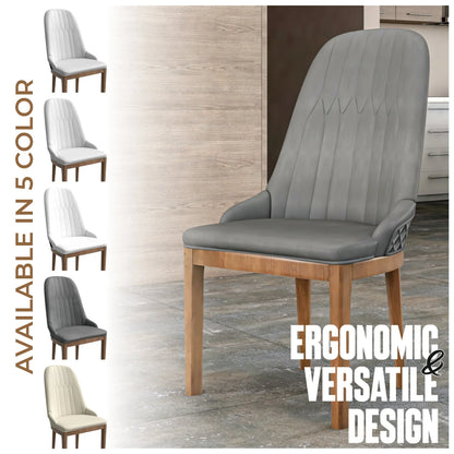 Verisma Dining Chair Upholstered in Leather with Diamond Stitching Back Design - Elax Furniture