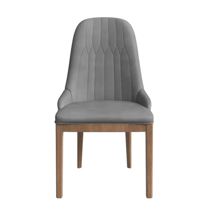 Verisma Dining Chair Upholstered in Leather with Diamond Stitching Back Design - Elax Furniture