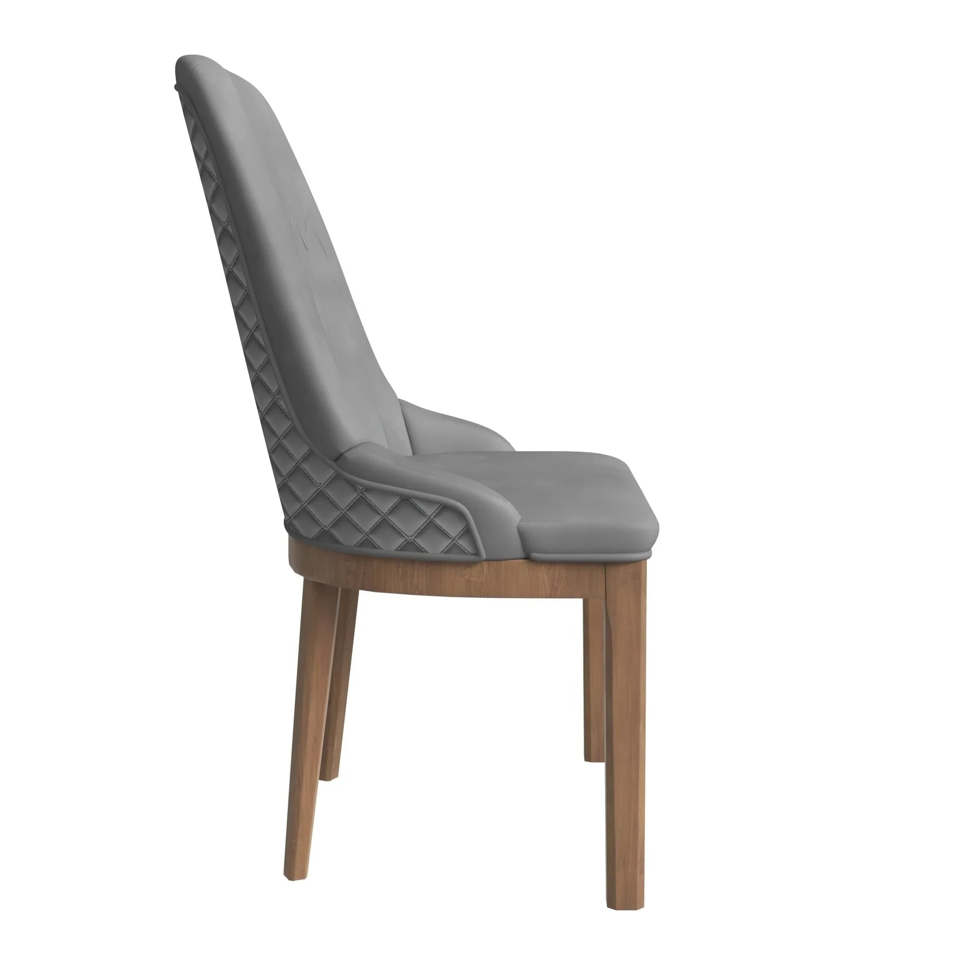 Verisma Dining Chair Upholstered in Leather with Diamond Stitching Back Design - Elax Furniture