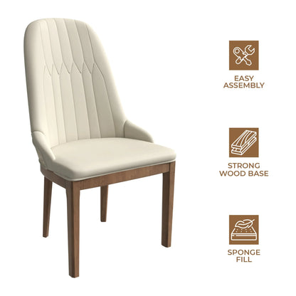 Verisma Dining Chair Upholstered in Leather with Diamond Stitching Back Design - Elax Furniture