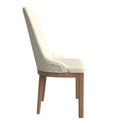 Verisma Dining Chair Upholstered in Leather with Diamond Stitching Back Design - Elax Furniture