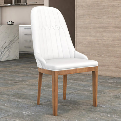 Verisma Dining Chair Upholstered in Leather with Diamond Stitching Back Design - Elax Furniture
