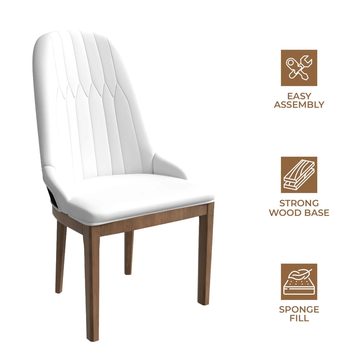 Verisma Dining Chair Upholstered in Leather with Diamond Stitching Back Design - Elax Furniture