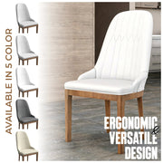 Verisma Dining Chair Upholstered in Leather with Diamond Stitching Back Design - Elax Furniture