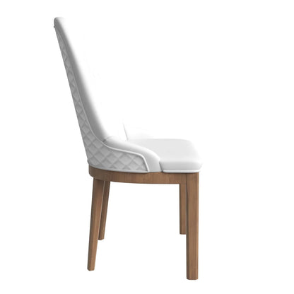 Verisma Dining Chair Upholstered in Leather with Diamond Stitching Back Design - Elax Furniture