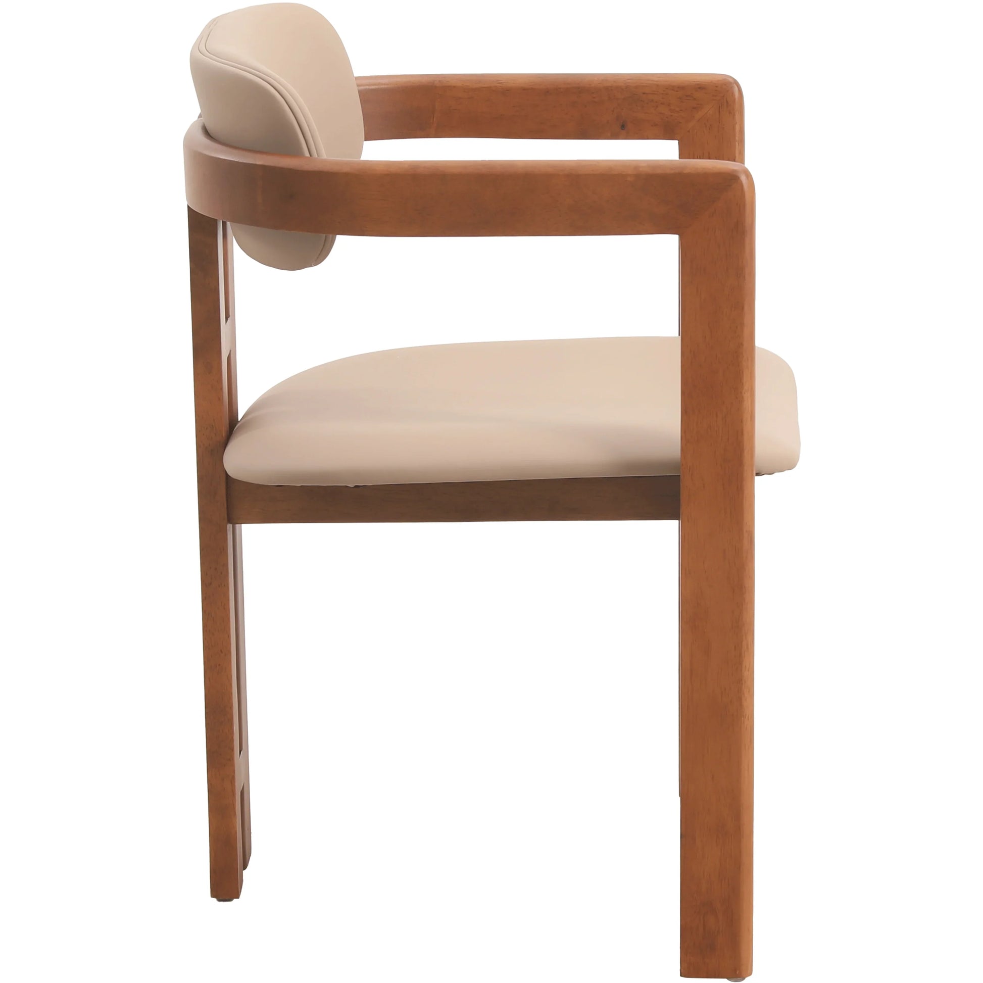 Velo Series Dining Chair with Upholstered Leather and Rubberwood Legs - Elax Furniture