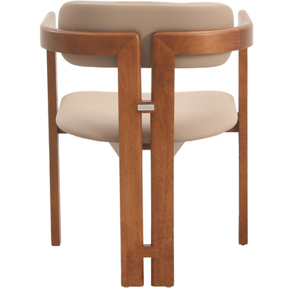 Velo Series Dining Chair with Upholstered Leather and Rubberwood Legs - Elax Furniture