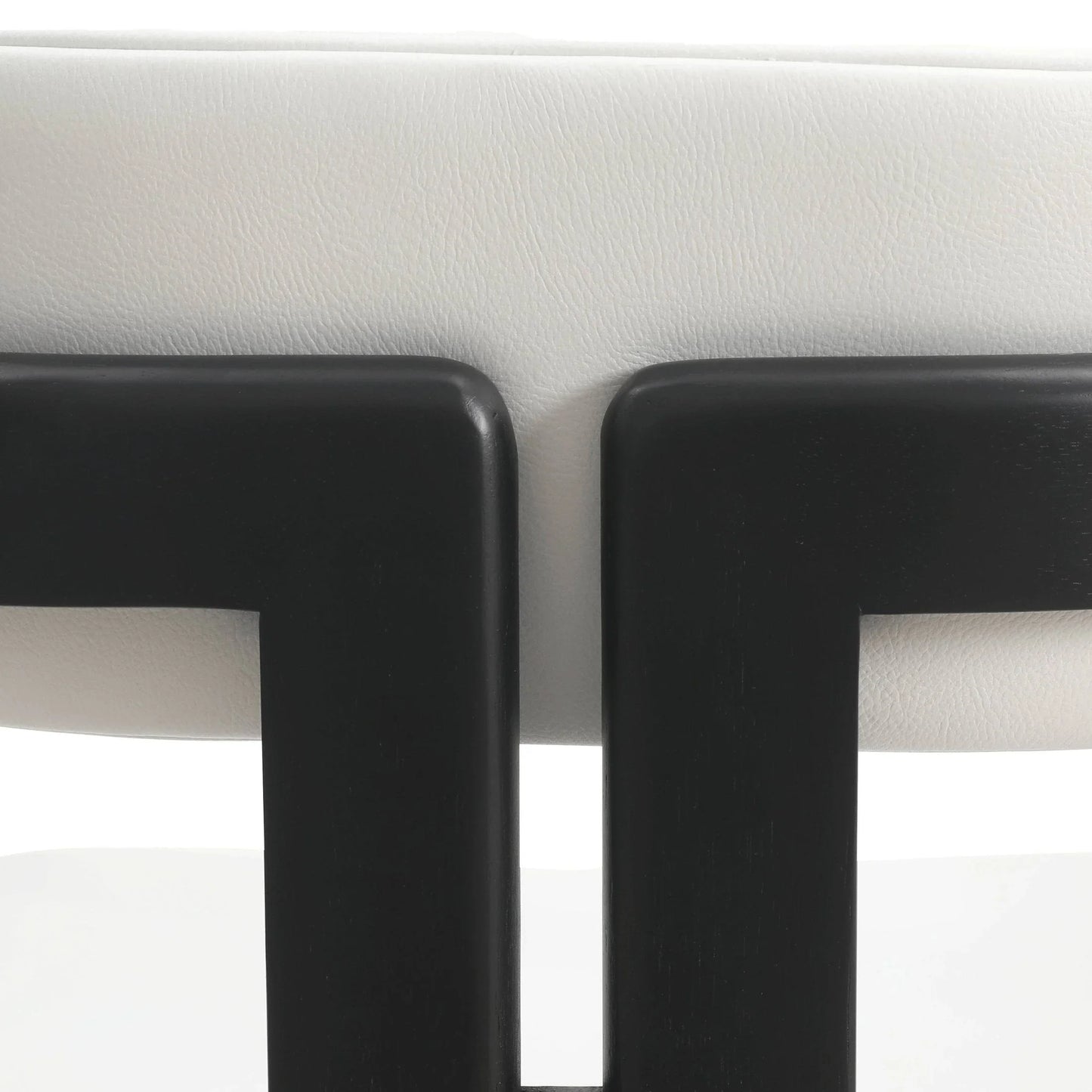 Velo Upholstered Leather Dining Chair with Open Back and Wood Legs Set of 2 - Elax Furniture