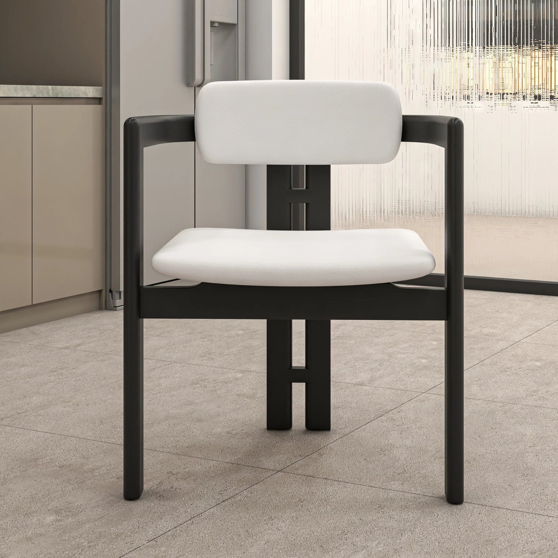 Velo Series Dining Chair with Upholstered Leather and Rubberwood Legs - Elax Furniture
