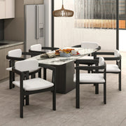Velo Series Dining Chair with Upholstered Leather and Rubberwood Legs - Elax Furniture