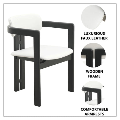 Velo Series Dining Chair with Upholstered Leather and Rubberwood Legs - Elax Furniture