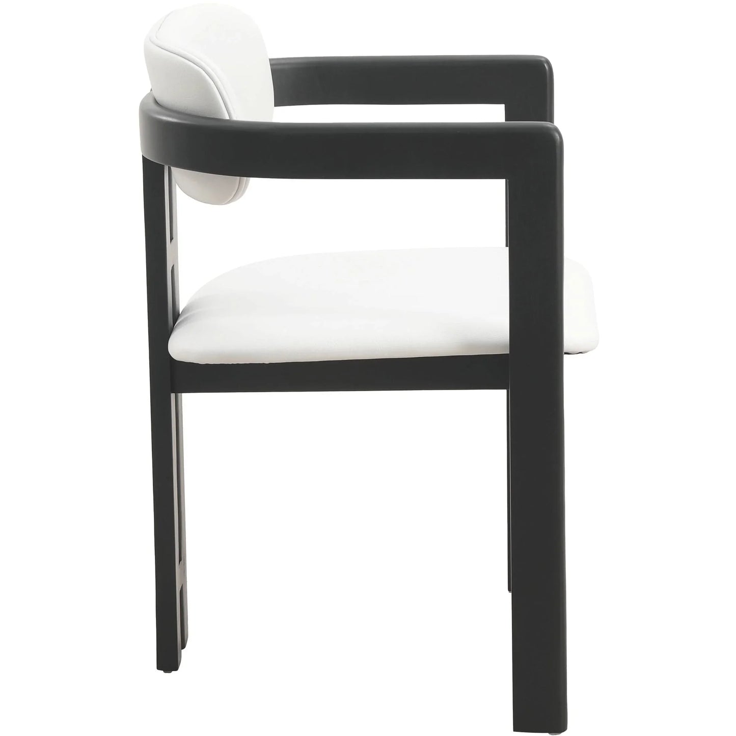 Velo Upholstered Leather Dining Chair with Open Back and Wood Legs Set of 2 - Elax Furniture