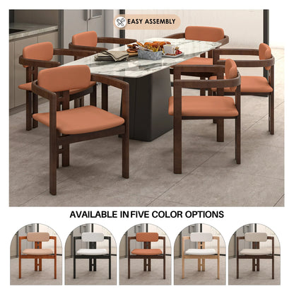 Velo Series Dining Chair with Upholstered Leather and Rubberwood Legs - Elax Furniture