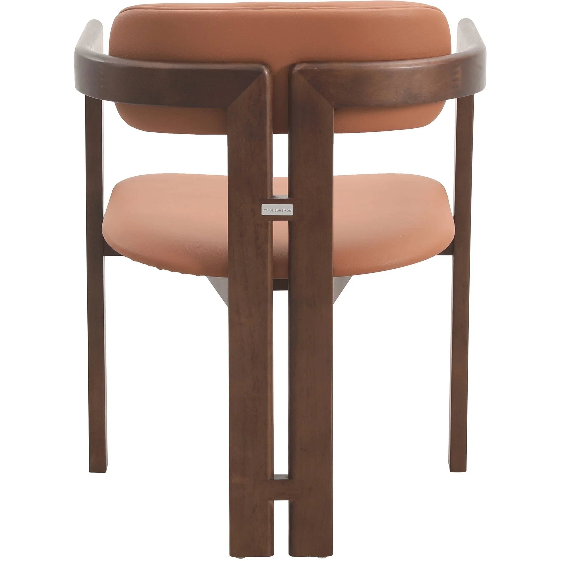 Velo Upholstered Leather Dining Chair with Open Back and Wood Legs Set of 2 - Elax Furniture