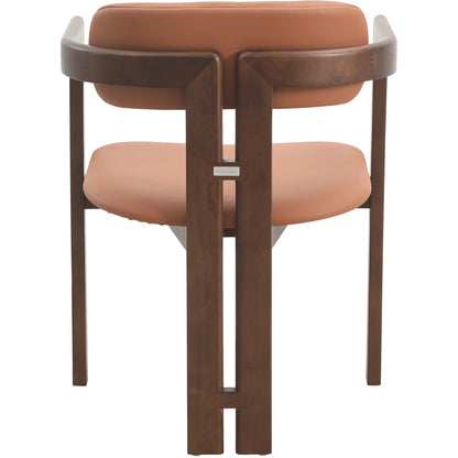 Velo Series Dining Chair with Upholstered Leather and Rubberwood Legs - Elax Furniture