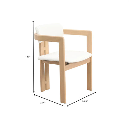 Velo Series Dining Chair with Upholstered Leather and Rubberwood Legs - Elax Furniture