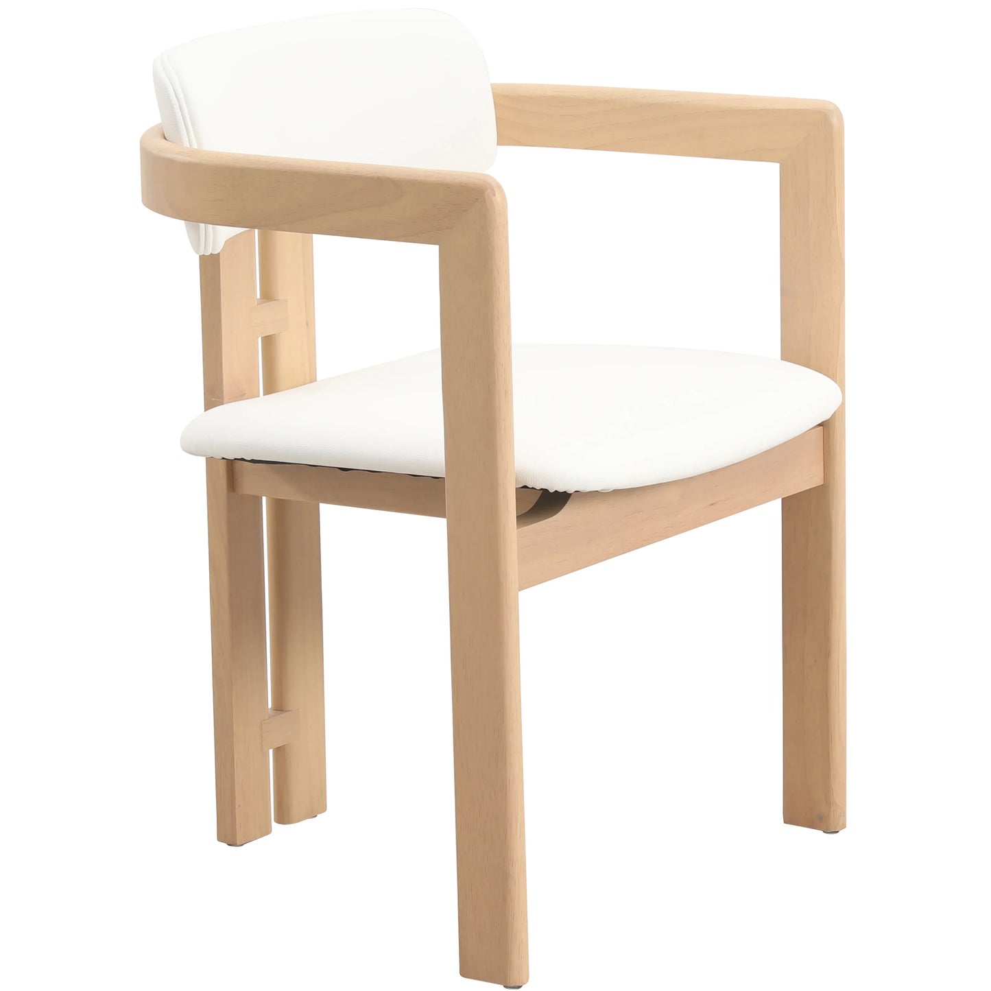 Velo Series Dining Chair with Upholstered Leather and Rubberwood Legs - Elax Furniture