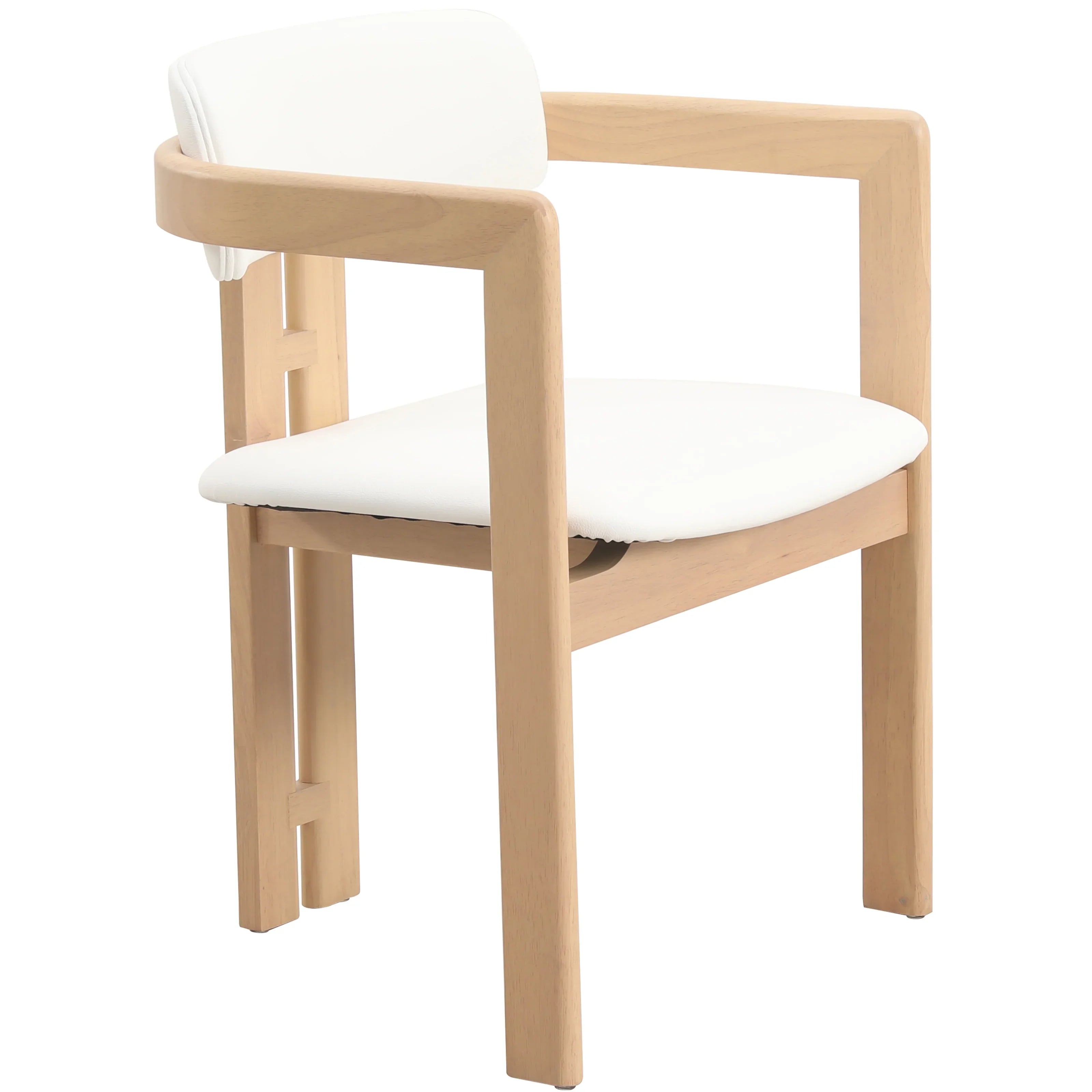 Velo Series Dining Chair with Upholstered Leather and Rubberwood Legs - Elax Furniture