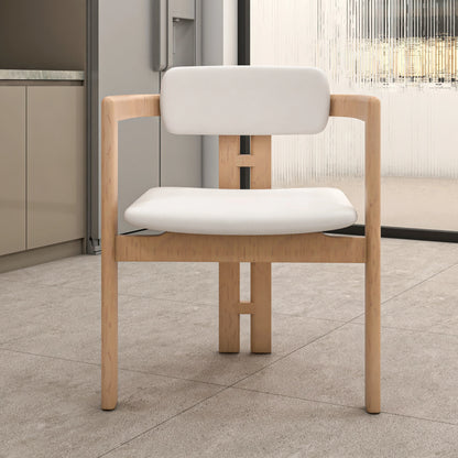 Velo Series Dining Chair with Upholstered Leather and Rubberwood Legs - Elax Furniture