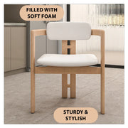Velo Series Dining Chair with Upholstered Leather and Rubberwood Legs - Elax Furniture