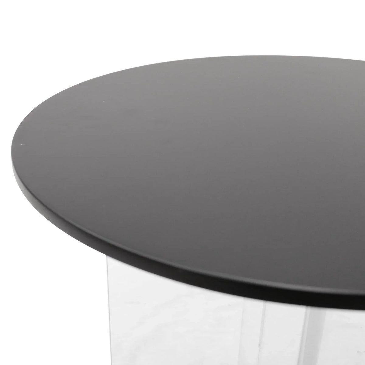 Valore Coffee Table with Round MDF Tabletop and Sturdy Acrylic Cross Base - Elax Furniture
