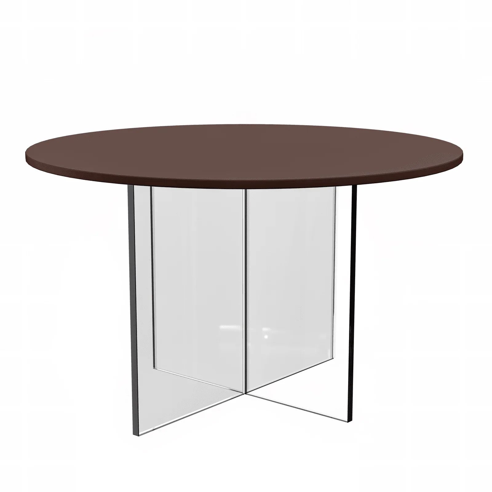 Valore Coffee Table with Round MDF Tabletop and Sturdy Acrylic Cross Base - Elax Furniture