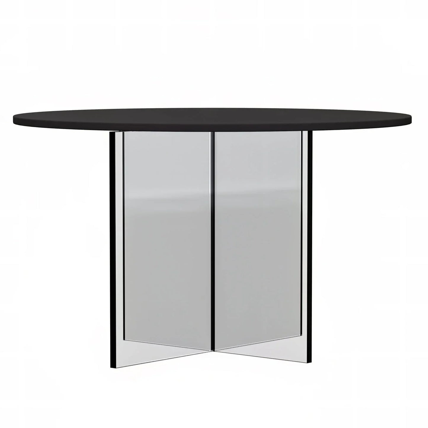 Valore Coffee Table with Round MDF Tabletop and Sturdy Acrylic Cross Base - Elax Furniture