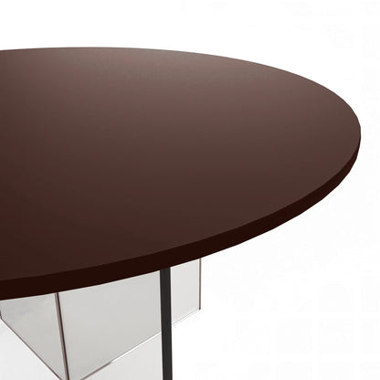 Valore Coffee Table with Round MDF Tabletop and Sturdy Acrylic Cross Base - Elax Furniture