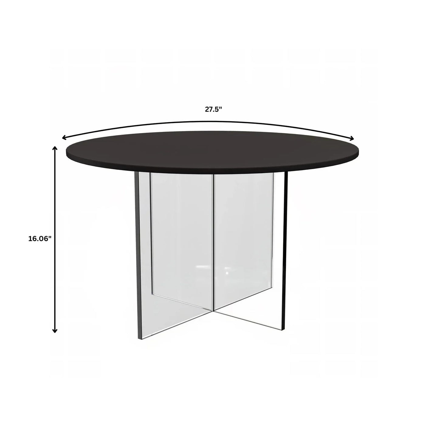 Valore Coffee Table with Round MDF Tabletop and Sturdy Acrylic Cross Base - Elax Furniture