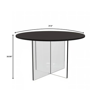 Valore Coffee Table with Round MDF Tabletop and Sturdy Acrylic Cross Base - Elax Furniture