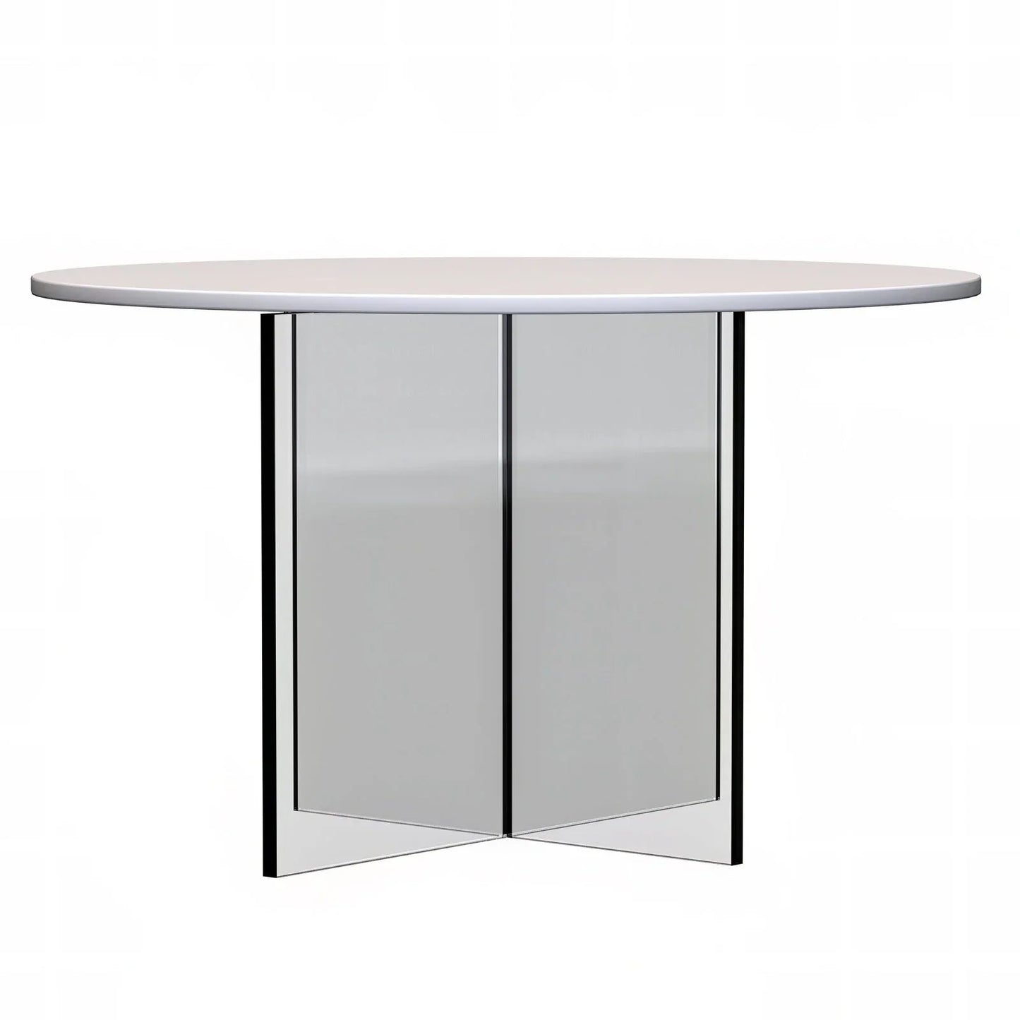 Valore Side Table with Round MDF Tabletop and Sturdy Acrylic Cross Base - Elax Furniture