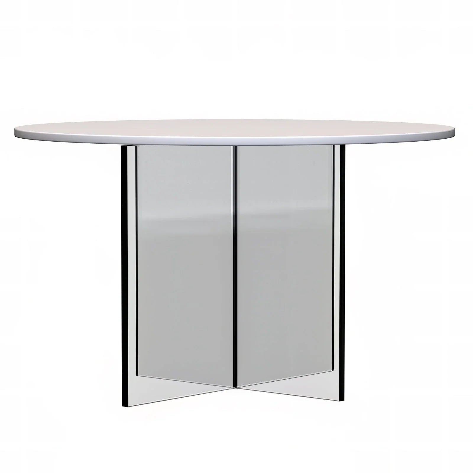 Valore Side Table with Round MDF Tabletop and Sturdy Acrylic Cross Base - Elax Furniture