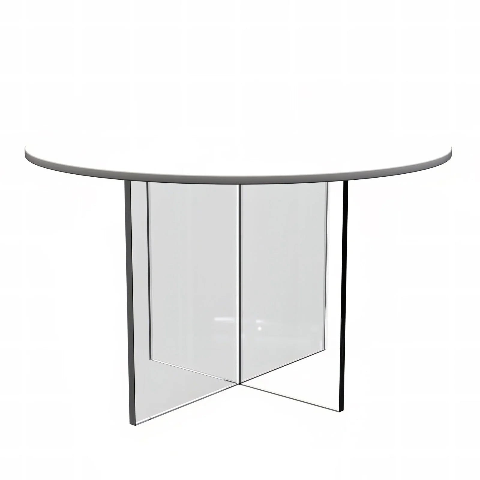 Valore Coffee Table with Round MDF Tabletop and Sturdy Acrylic Cross Base - Elax Furniture