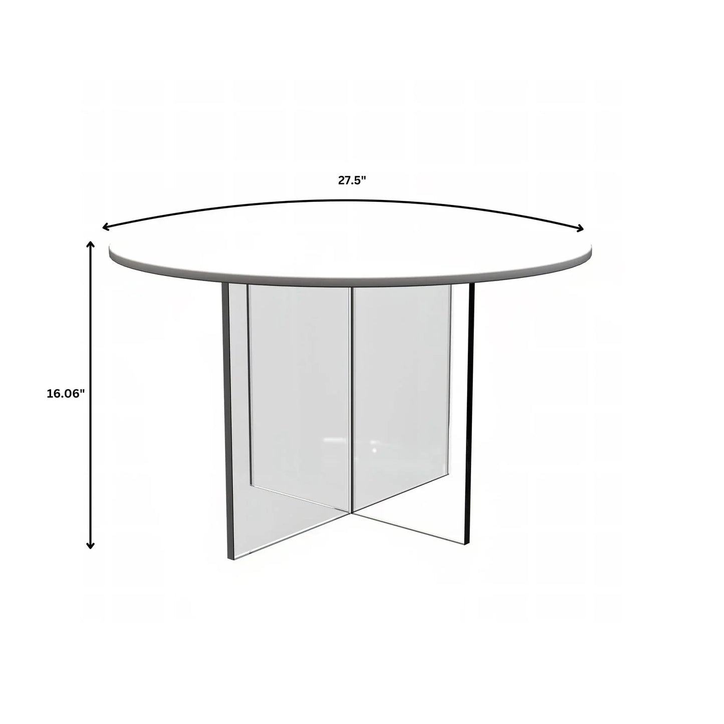 Valore Coffee Table with Round MDF Tabletop and Sturdy Acrylic Cross Base - Elax Furniture