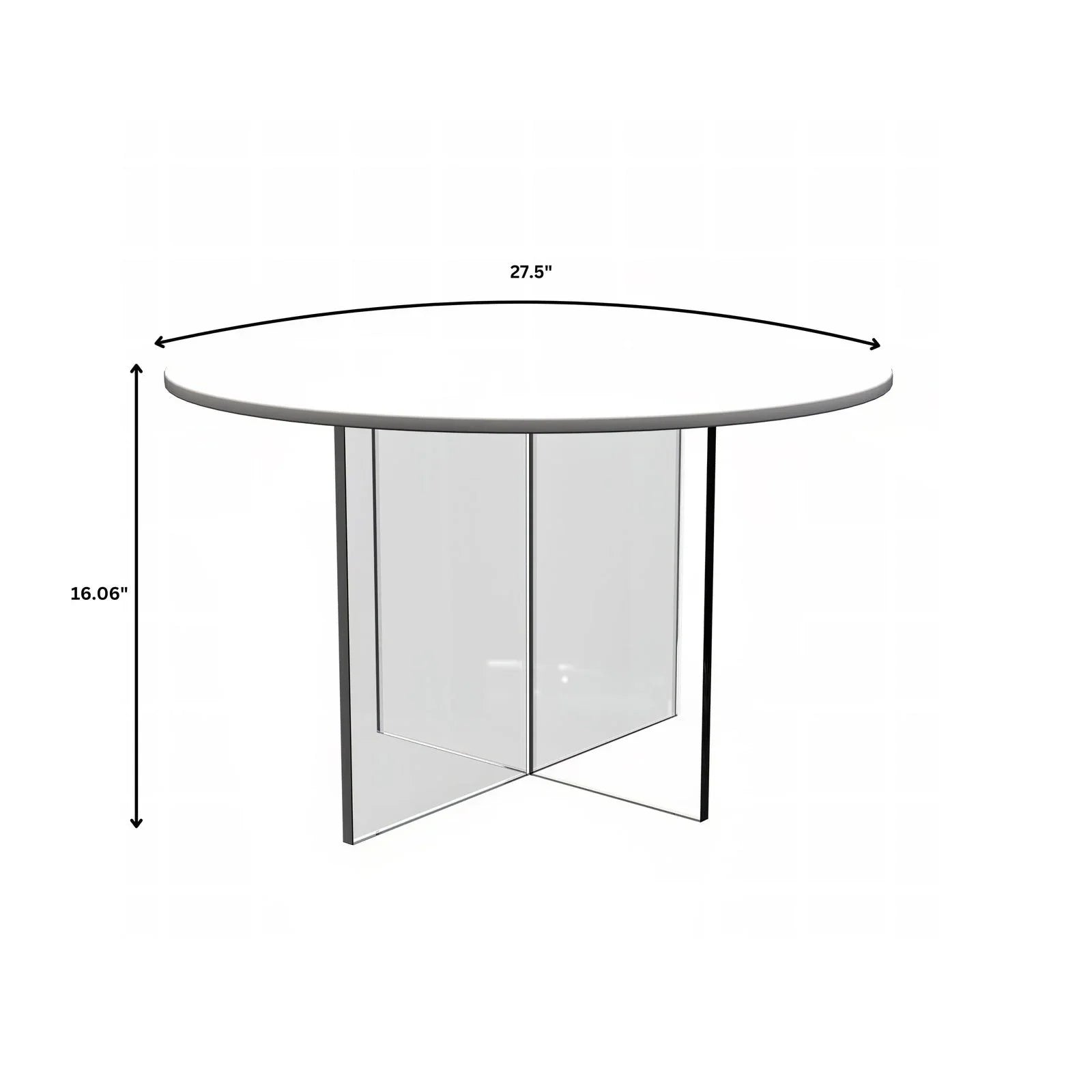 Valore Coffee Table with Round MDF Tabletop and Sturdy Acrylic Cross Base - Elax Furniture