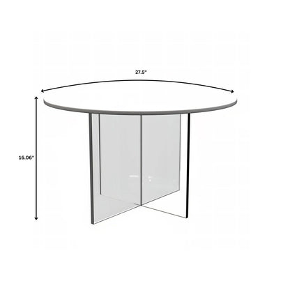 Valore Coffee Table with Round MDF Tabletop and Sturdy Acrylic Cross Base - Elax Furniture