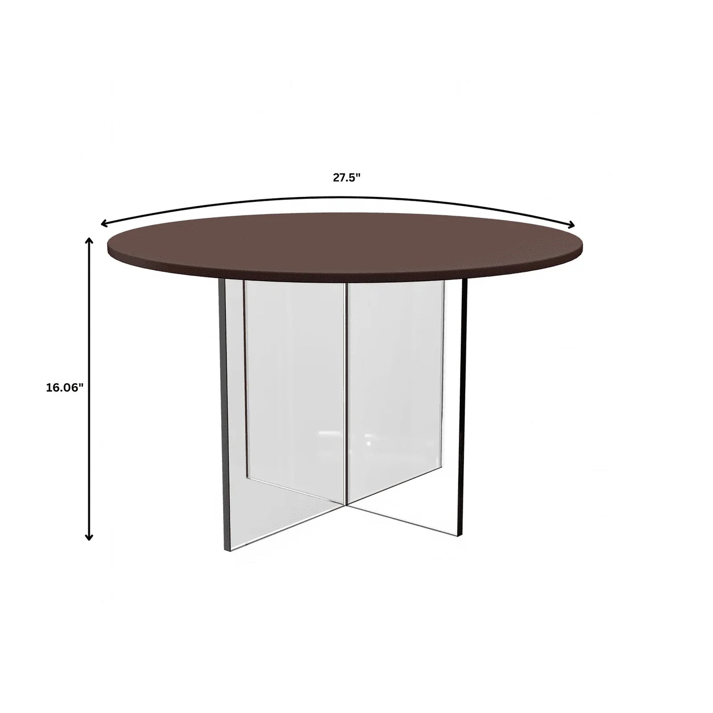 Valore Side Table with Round MDF Tabletop and Sturdy Acrylic Cross Base - Elax Furniture